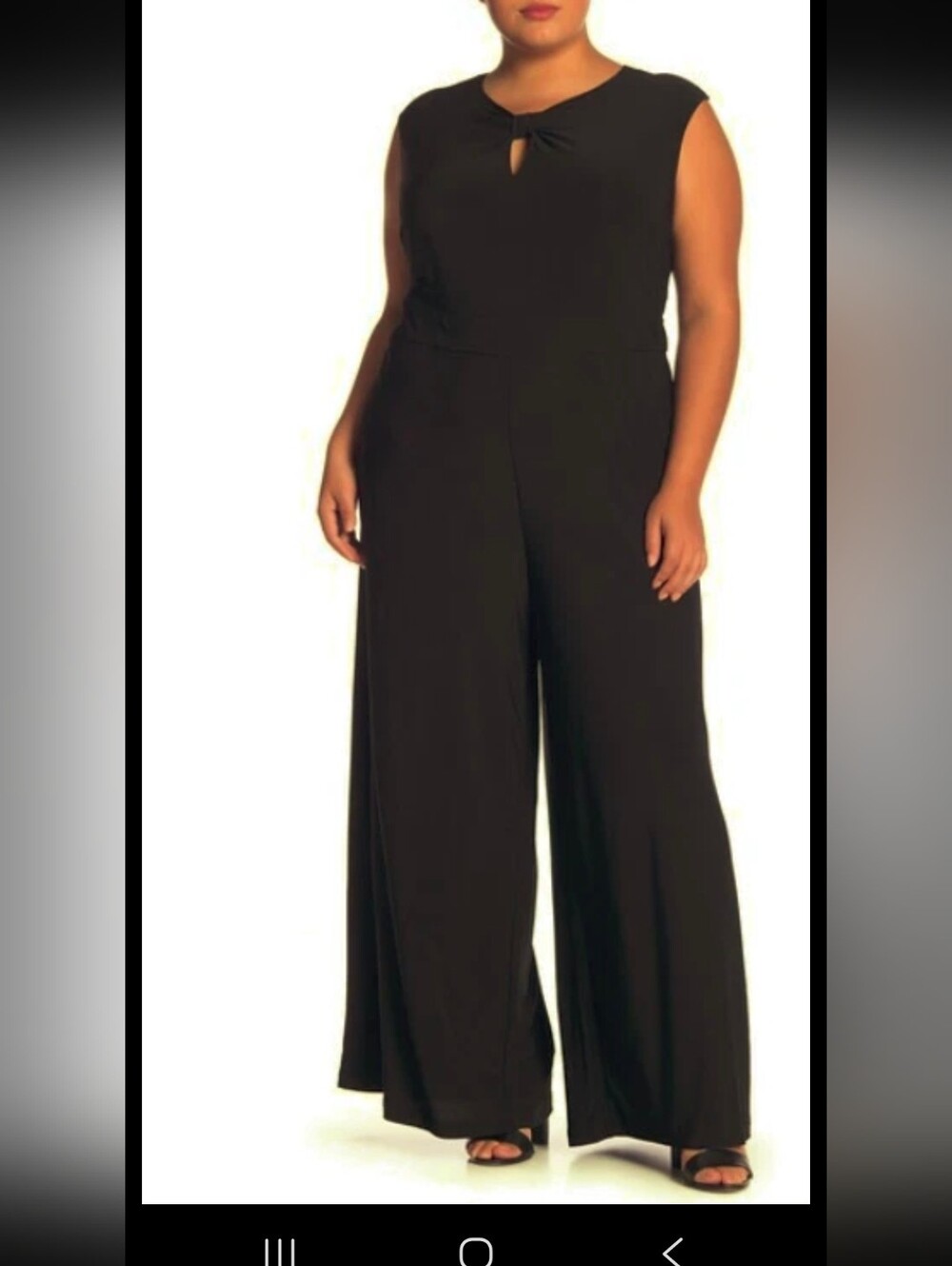 Sharagano Matte Jersey Keyhole Black Jumpsuit Sz 2X